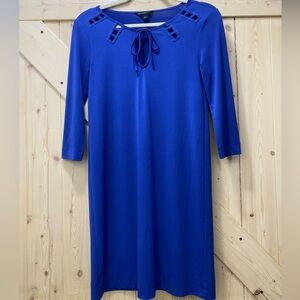 ❤️‍🔥❤️‍🔥Banana Republic Royal Blue 3/4 Sleeve Bow Tie Mini Dress